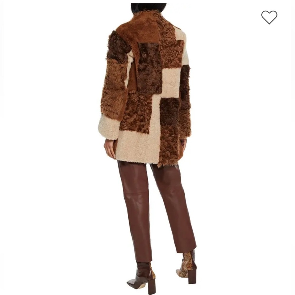 Frame Denim Shearling Patchwork Coat Small - image 3